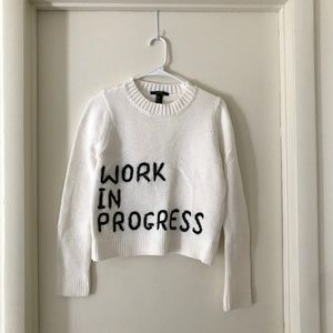 FOREVER 21 White Cozy Sweater Size S NWOT